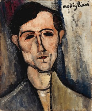 Main Product Photo of A Man Painting by Amedeo Modigliani