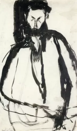 Bearded Man by Amedeo Modigliani - Hand-Painted Oil Painting Reproduction
