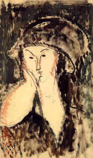 Main Product Photo of Beatrice Hastings Leaning on Her Elbow Painting by Amedeo Modigliani
