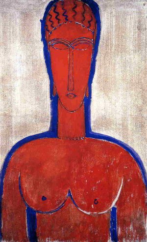 Main Product Photo of Big Red Buste also known as Loopold II Painting by Amedeo Modigliani