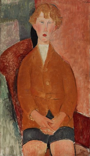 Main Product Photo of Boy in Short Pants Painting by Amedeo Modigliani