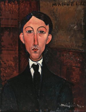 Main Product Photo of Bust of Manuel Humbert Painting by Amedeo Modigliani