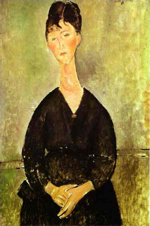 Main Product Photo of Cafe Singer Painting by Amedeo Modigliani