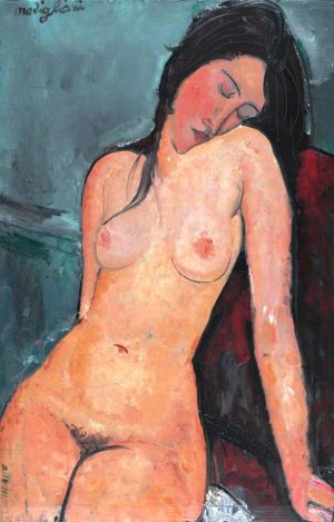 Main Product Photo of Female Nude Painting by Amedeo Modigliani