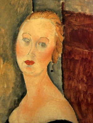Main Product Photo of Germaine Survage with Earrings Painting by Amedeo Modigliani