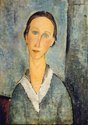 Main Product Photo of Girl in a Sailor's Blouse Painting by Amedeo Modigliani