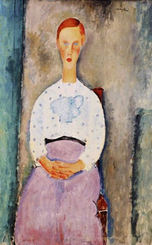 , Girl with Polka-Dot Blouse Art