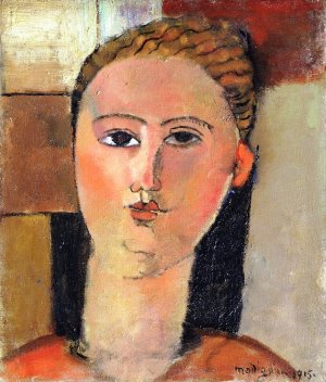 Main Product Photo of Girl with Red Hair Painting by Amedeo Modigliani