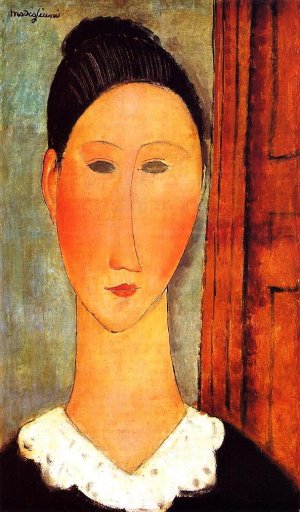 Main Product Photo of Head of a Girl Painting by Amedeo Modigliani