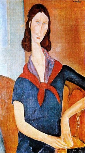 Main Product Photo of Jeanne Hebuterne 5 Painting by Amedeo Modigliani
