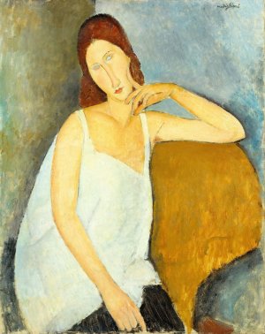 Main Product Photo of Jeanne Hebuterne Painting by Amedeo Modigliani