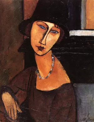 Amedeo Modigliani, Jeanne Hebuterne with Hat and Necklace Art