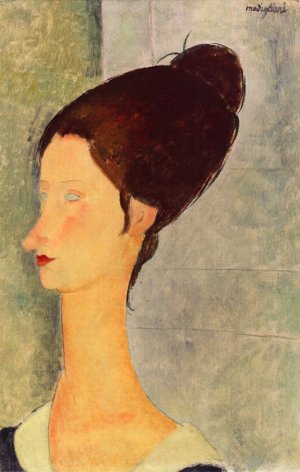 Main Product Photo of Jeanne Hebuterne Painting by Amedeo Modigliani