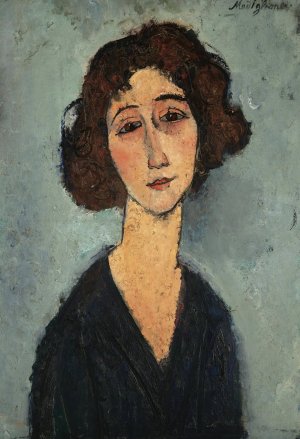 Main Product Photo of Jeune Femme Painting by Amedeo Modigliani