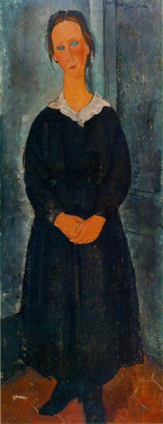 Main Product Photo of La Jeune Bonne The Servant Girl Painting by Amedeo Modigliani