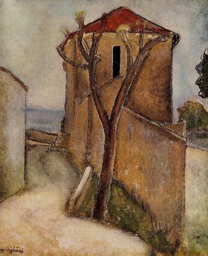 Main Product Photo of Landscape in the Midi Painting by Amedeo Modigliani