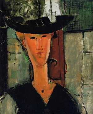 Main Product Photo of Madame Pompador Painting by Amedeo Modigliani