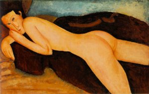 Main Product Photo of Nu couch de Dos Reclining Nude from the Back Painting by Amedeo Modigliani