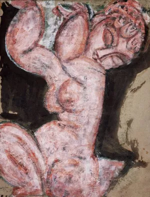 Nude - Caryatid by Amedeo Modigliani - Hand-Painted Oil Painting Reproduction