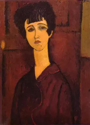 Portrait of a Girl also known as Victoria by Amedeo Modigliani - Hand-Painted Oil Painting Reproduction
