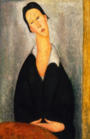 Main Product Photo of Portrait of a Polish Woman Painting by Amedeo Modigliani