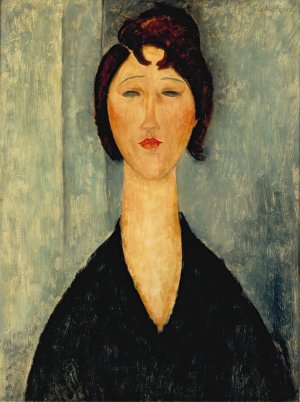 Main Product Photo of Portrait of a Young Woman Painting by Amedeo Modigliani