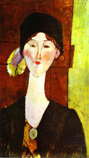 Main Product Photo of Portrait of Beatrice Hastings II Painting by Amedeo Modigliani