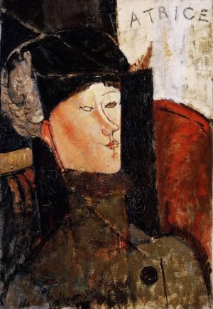 Main Product Photo of Portrait of Beatrice Hastings III Painting by Amedeo Modigliani