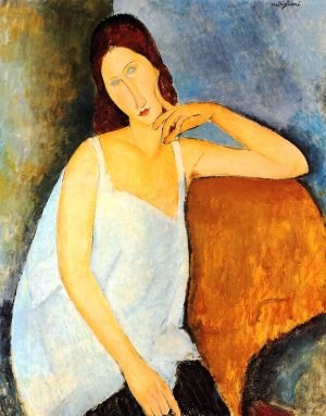 Main Product Photo of Portrait of Jeanne Hebuterne 4 Painting by Amedeo Modigliani