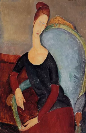 , Portrait of Jeanne Hebuterne Seated in an Armchair Art