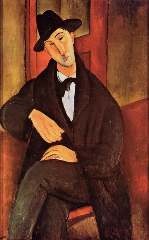 Main Product Photo of Portrait of Mario Varvogli Painting by Amedeo Modigliani