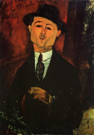 Main Product Photo of Portrait of Paul Guillaume - Novo Pilota Painting by Amedeo Modigliani