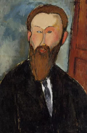 Portrait of the Photographer Dilewski by Amedeo Modigliani - Hand-Painted Oil Painting Reproduction