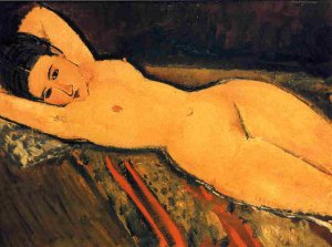 , Reclining Nude, Arms Folded Under Her Head Art