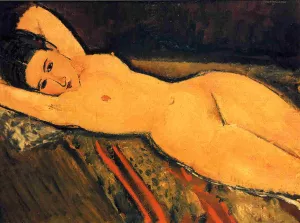 Reclining Nude, Arms Folded Under Her Head by Amedeo Modigliani - Hand-Painted Oil Painting Reproduction