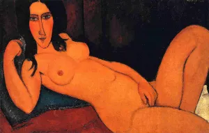 Reclining Nude with Loose Hair by Amedeo Modigliani - Hand-Painted Oil Painting Reproduction