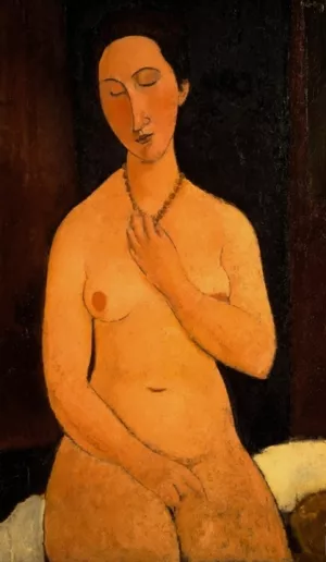 , Seated Nude with Necklace Art