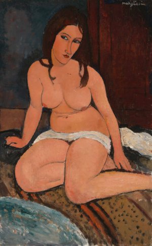 Main Product Photo of Seated Nude Painting by Amedeo Modigliani