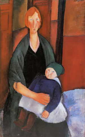 Amedeo Modigliani, Seated Woman with Child also known as Motherhood Art