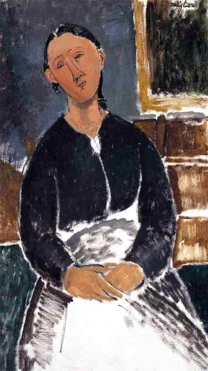 Serving Woman also known as La Fantesca by Amedeo Modigliani - Hand-Painted Oil Painting Reproduction