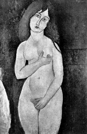 Main Product Photo of Standing Female Nude Painting by Amedeo Modigliani