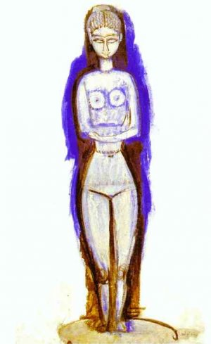 Main Product Photo of Standing Nude Painting by Amedeo Modigliani