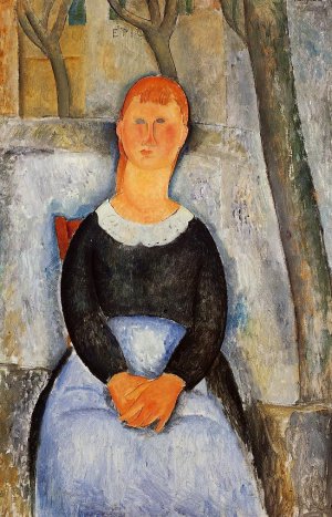 Main Product Photo of The Beautiful Grocer Painting by Amedeo Modigliani