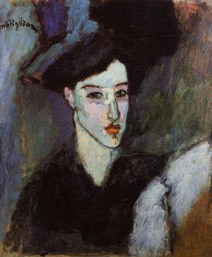 Main Product Photo of The Jewish Woman also known as The Jewess Painting by Amedeo Modigliani