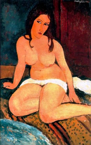 Main Product Photo of The Seated Nude III Painting by Amedeo Modigliani