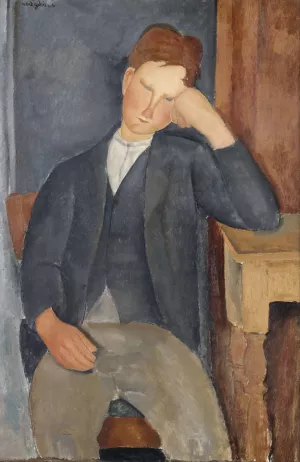 The Young Apprentice by Amedeo Modigliani - Hand-Painted Oil Painting Reproduction