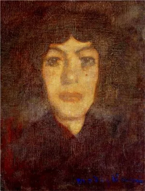 Woman's Head with Beauty Spot by Amedeo Modigliani - Hand-Painted Oil Painting Reproduction