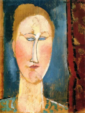 Woman's Head with Red Hair by Amedeo Modigliani - Hand-Painted Oil Painting Reproduction