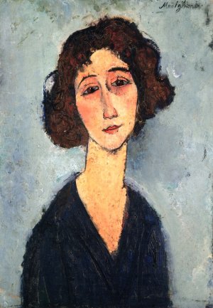 Main Product Photo of Young Woman also known as Totote de la Gaite Painting by Amedeo Modigliani