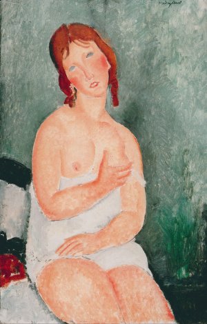 Main Product Photo of Young Woman In A Shirt, 1918 Painting by Amedeo Modigliani